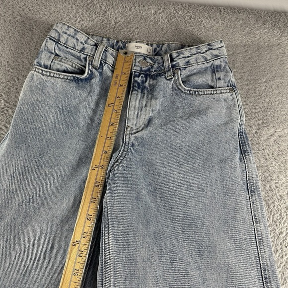 MNG Mango Jeans Womens 2 Wide Leg High Waisted Relaxed Raw Hem 26x31 - Picture 5 of 10